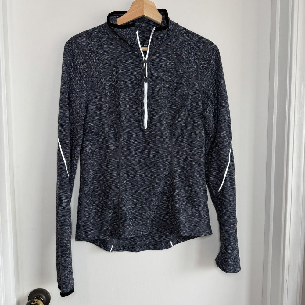 Zella Women's Quarter Zip Pullover Long Sleeve Athletic Top Heathered Blue, M